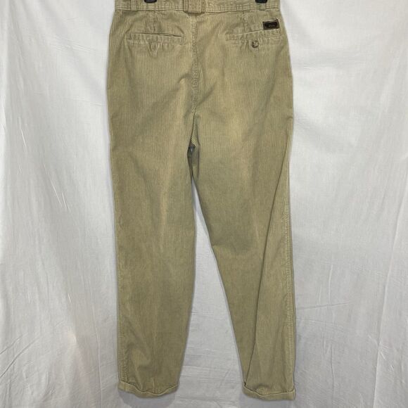 BUGLE BOY CO Pants Corduroy Pleated Cuffed Skater 90s Mens 32M Beige Tan 30x30 - Picture 2 of 11
